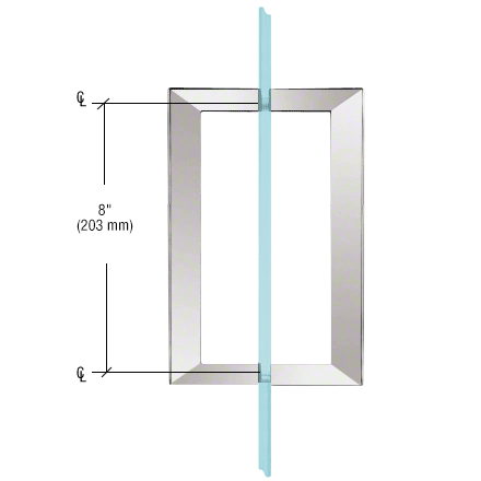 HANDLE - SQUARE TUBING - CHROME - 8 in.