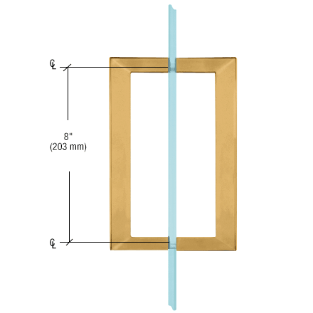 HANDLE - SQUARE TUBING - POLISHED BRASS - 6 in.